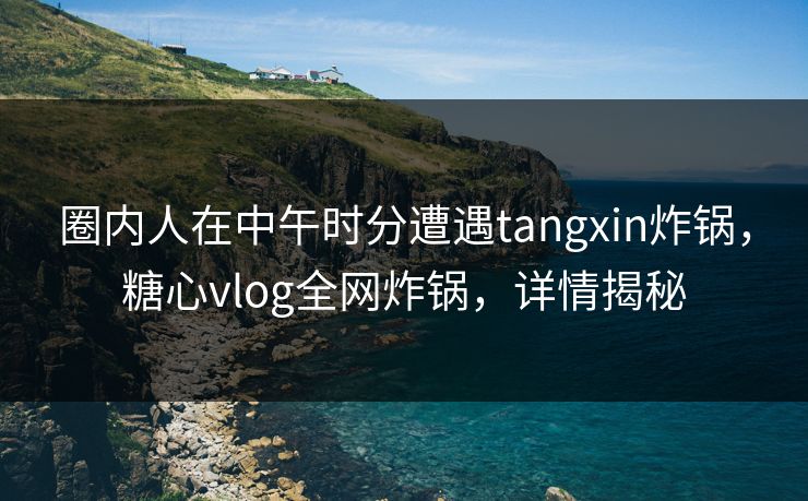 圈内人在中午时分遭遇tangxin炸锅，糖心vlog全网炸锅，详情揭秘