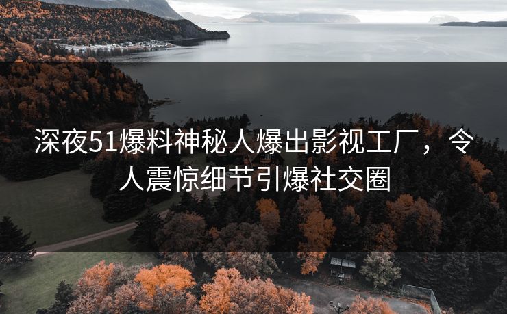 深夜51爆料神秘人爆出影视工厂，令人震惊细节引爆社交圈
