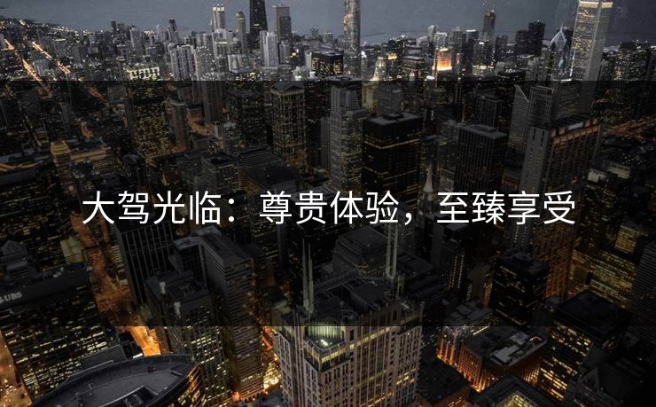 大驾光临：尊贵体验，至臻享受